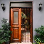 Rideau de porte en perles de bois rétro