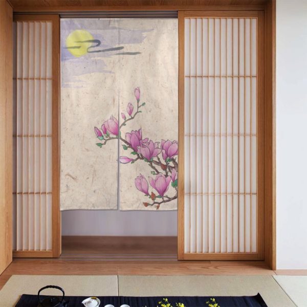 Rideau japonais occultant motif floral 7611 vqyof3