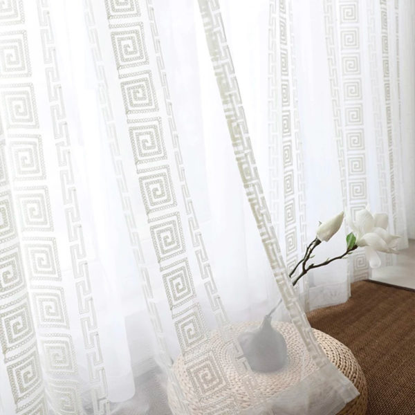 Rideau voilage tulle transparent avec motifs brodés style chinois Tissus de rideaux classiques chinois fil de broderie blanc cran g om trique pour fen tre.jpg Q90