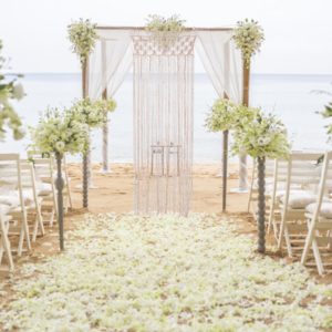 Rideau macramé style bohème mariage