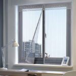 Rideau de fenêtre anti-moustique lavable gris