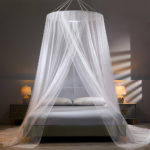 Rideau anti-moustique tenture de lit blanc
