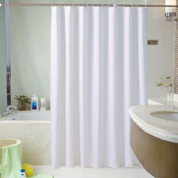 Rideau de douche uni blanc étanche