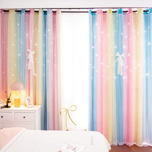 Rideau de chambre arc en ciel