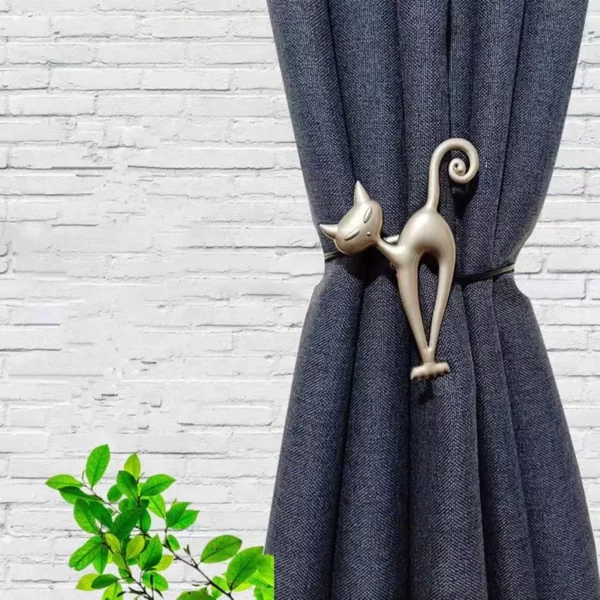 Embrasse aimantée chrome mate pour rideaux