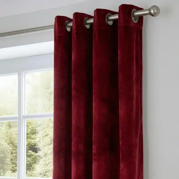 Rideaux Rouges Ouver Rideaux en velours rouge chic pour salon ou chambre | Velours élégant