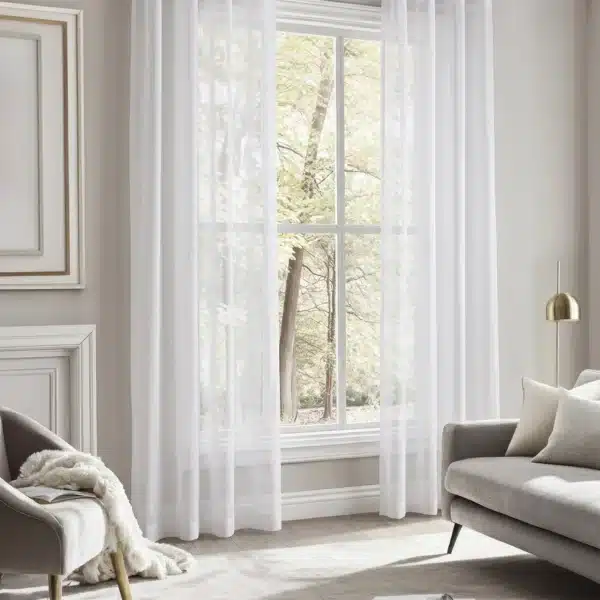 Rideau Tissu léger Non détecté vue d angle dans un interieur