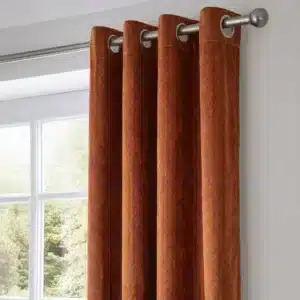Detail oeillets et tissu Velours Camel en gros plan